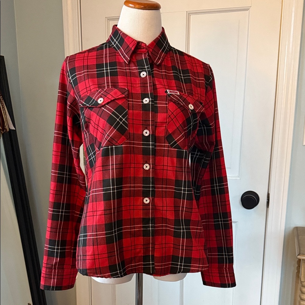 DIXXON Red and Black Plaid Button Down Shirt